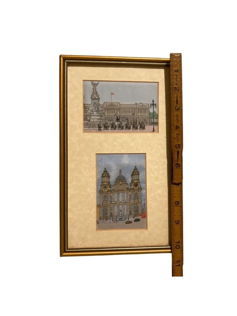 Vintage Framed London Landmarks Detailed Woven Textiles Or Jacquard